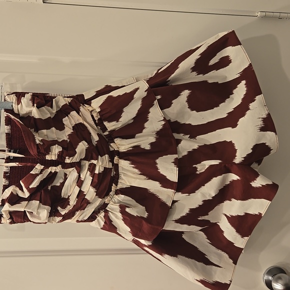 Express Stylish Burgandy and White Women's Halter Strap Lined Romper worn once - Picture 2 of 3